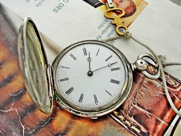 Nice double lid key silver pocket watch from the 1800s - Image 16