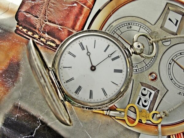 Nice double lid key silver pocket watch from the 1800s - Image 9