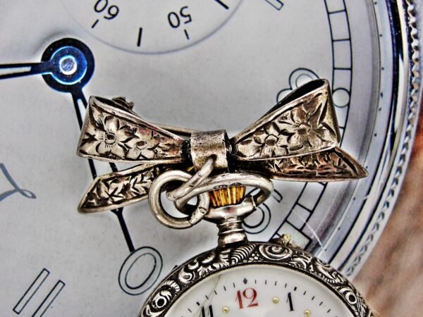 Nice silver nun's pocket watch with badge from the 1800s. - Image 16