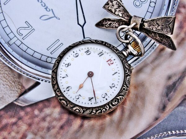 Nice silver nun's pocket watch with badge from the 1800s. - Image 17