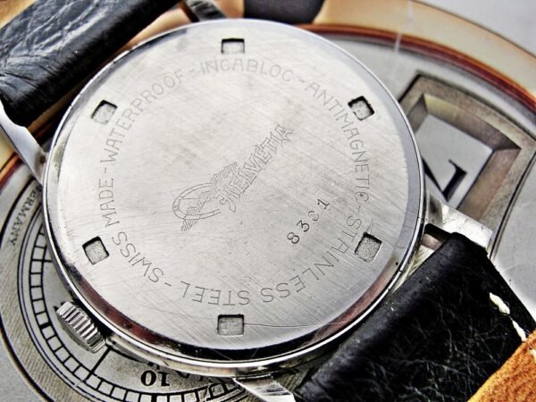 Nice steel Helvetia watch from the 1950s. - Image 12