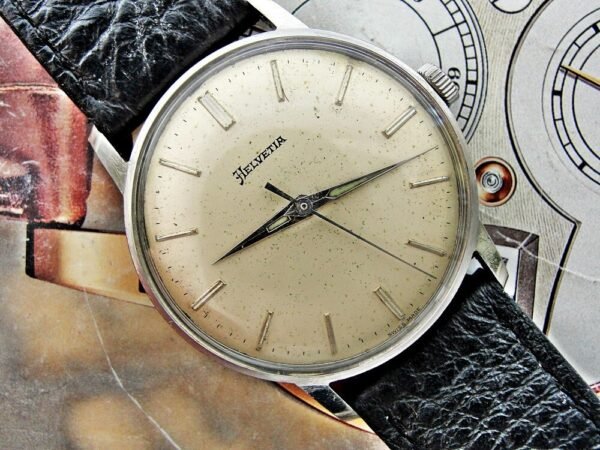 Nice steel Helvetia watch from the 1950s. - Image 9
