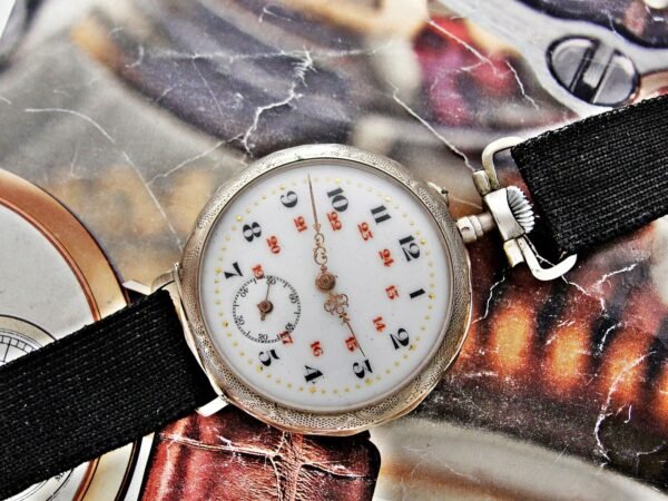 Beautiful porcelain dial, silver case, swinging pocket watch. - Image 21