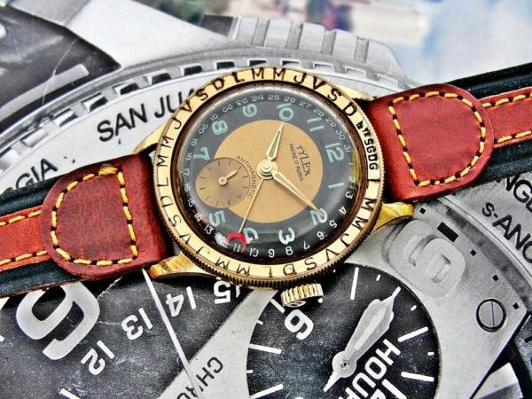 Beautiful very rare Tylex pointer date watch  from the 1950s. - Image 15