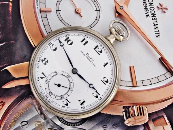 Nice Doxa pocket watch with porcelain dial from the 1920s. - Image 8