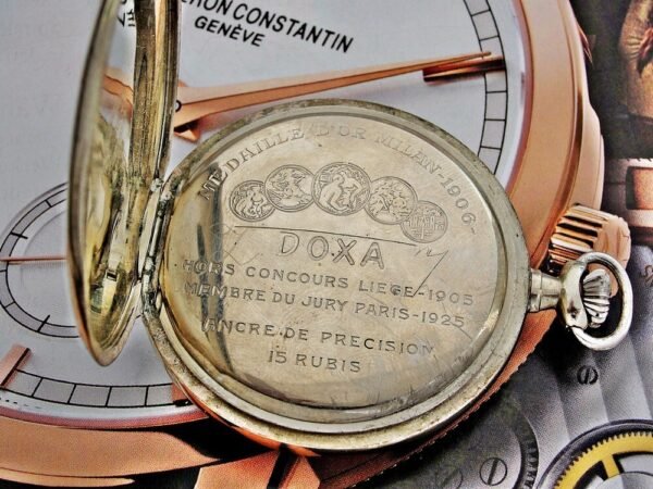Nice Doxa pocket watch with porcelain dial from the 1920s. - Image 10