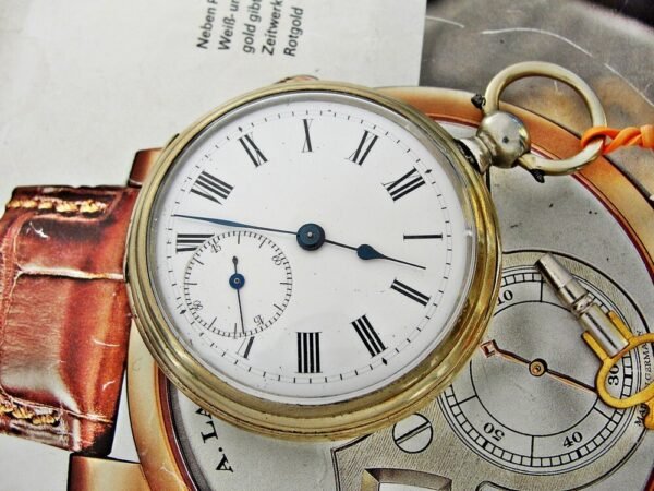 Rare G.T porcelain dial key pocket watch from the 1800s - Image 17