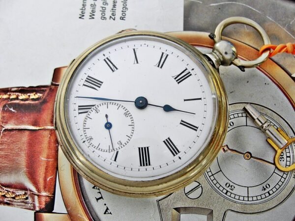 Rare G.T porcelain dial key pocket watch from the 1800s - Image 3