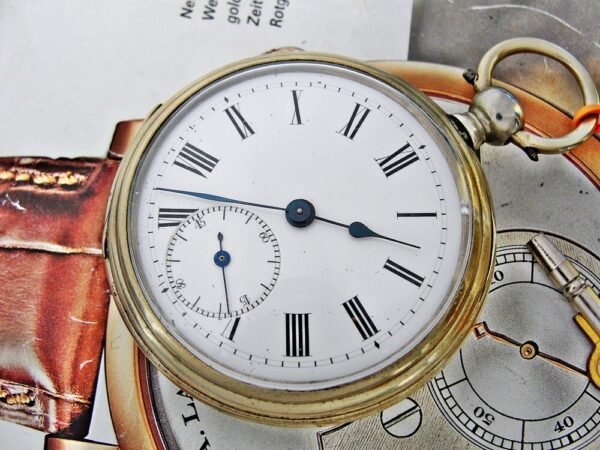 Rare G.T porcelain dial key pocket watch from the 1800s - Image 5