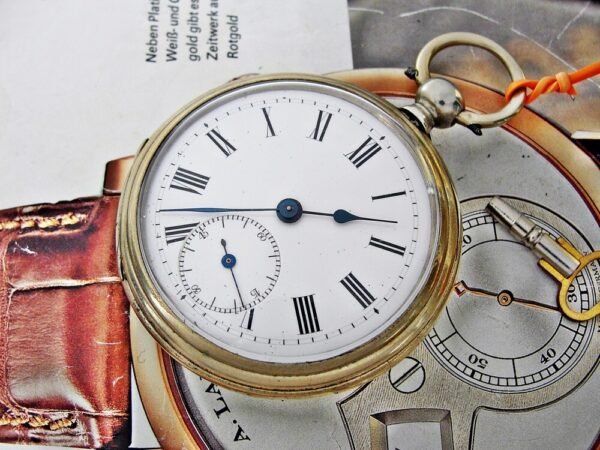 Rare G.T porcelain dial key pocket watch from the 1800s - Image 7