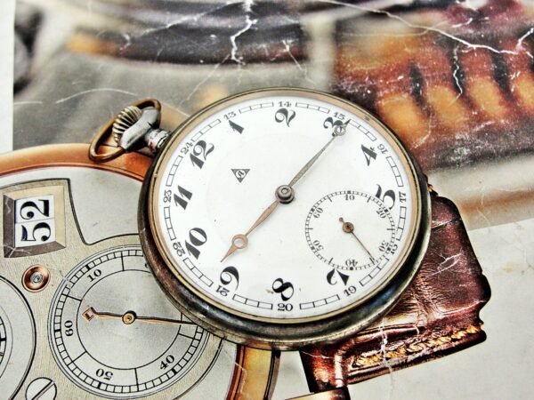 Rare Swiss Alpina iron case pocket watch from the 1920s. - Image 7