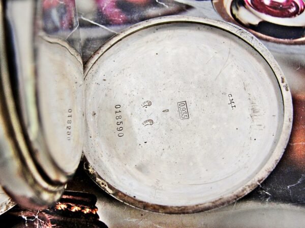 Beautiful double-lid silver Invar watch from the early 1900s - Image 9