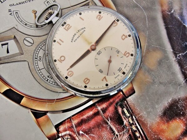 Nice Swiss Favre-Leuba pocket watch from the 1940s - Image 12