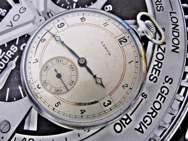 Rare art deco Lanco (Langendorf) pocket watch from 1930. - Image 12