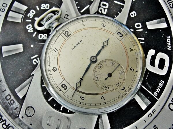 Rare art deco Lanco (Langendorf) pocket watch from 1930. - Image 13