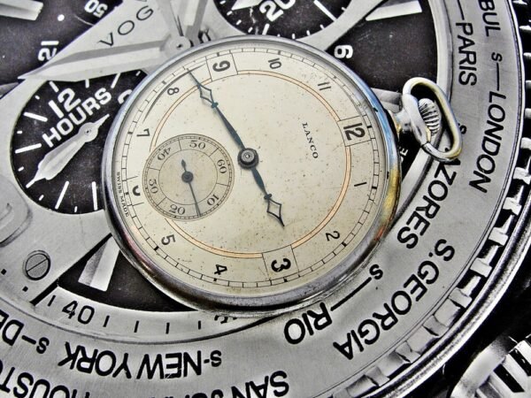 Rare art deco Lanco (Langendorf) pocket watch from 1930. - Image 3