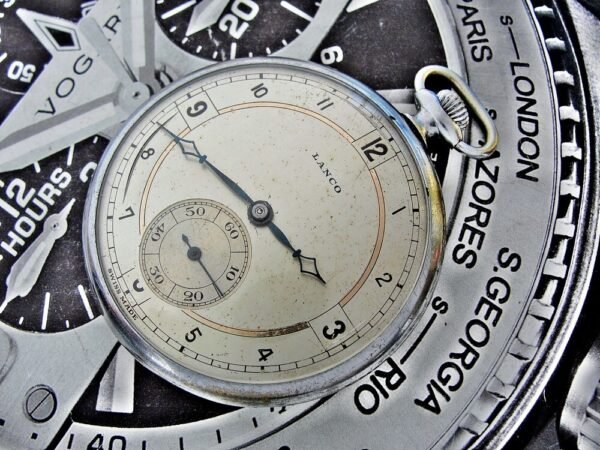 Rare art deco Lanco (Langendorf) pocket watch from 1930. - Image 4