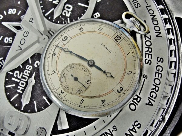 Rare art deco Lanco (Langendorf) pocket watch from 1930. - Image 5
