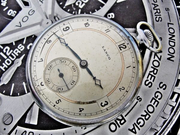 Rare art deco Lanco (Langendorf) pocket watch from 1930. - Image 6