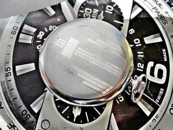Rare art deco Lanco (Langendorf) pocket watch from 1930. - Image 7