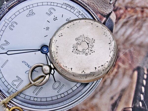 Rare porcelain dial silver key pocket watch from the 1800s - Image 13