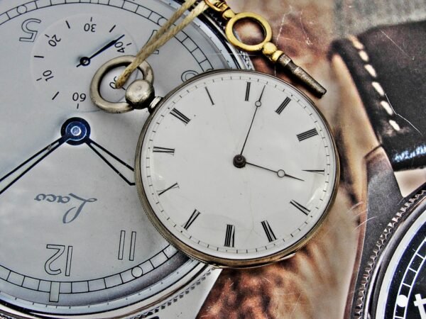 Rare porcelain dial silver key pocket watch from the 1800s - Image 16