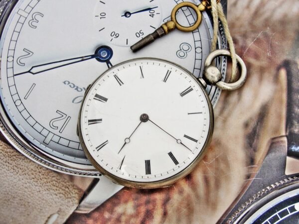 Rare porcelain dial silver key pocket watch from the 1800s - Image 17