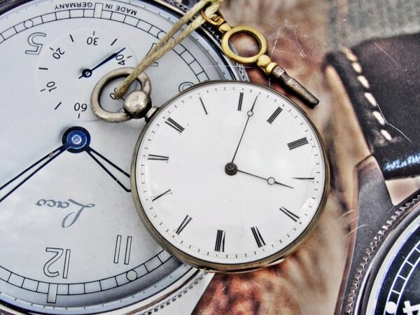 Rare porcelain dial silver key pocket watch from the 1800s - Image 7