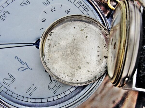 Rare porcelain dial silver key pocket watch from the 1800s - Image 9