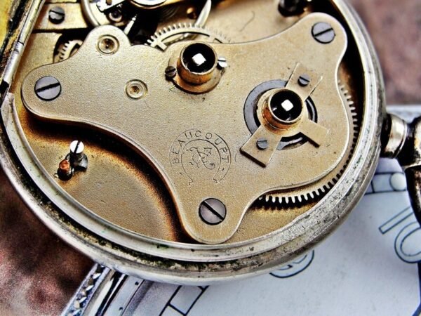 Rare silver pocket watch with key from the 1800s. - Image 16