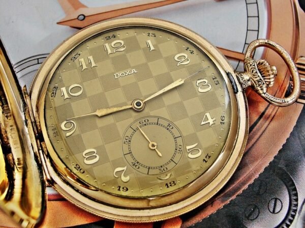 Very nice rare double-lid Doxa pocket watch from the 1920s - Image 13