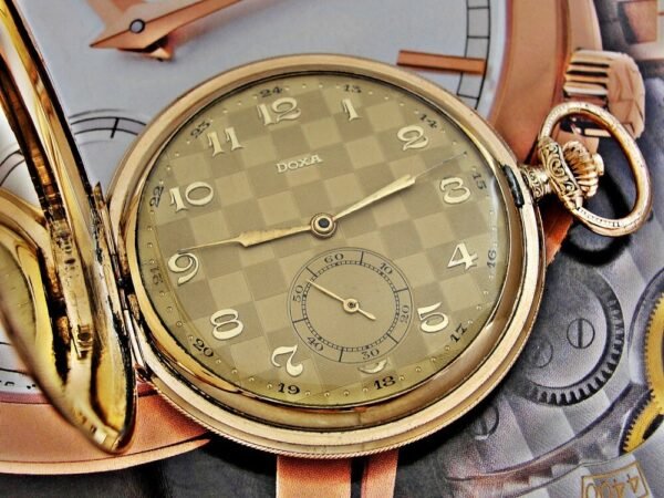 Very nice rare double-lid Doxa pocket watch from the 1920s - Image 19