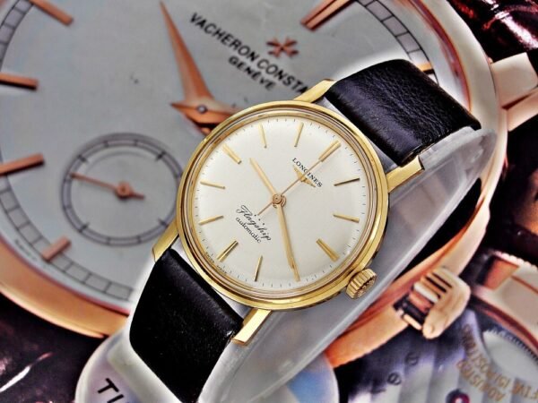 Beautiful 18k gold Longines Flagship automatic watch from the 1960s with box - Image 17
