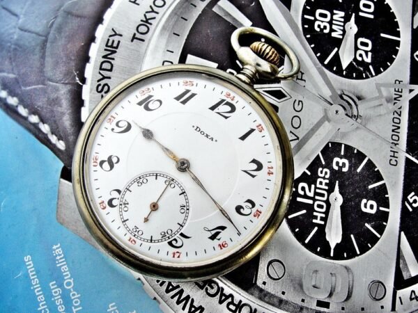 Nice Doxa pocket watch with porcelain dial from the 1920s. - Image 13