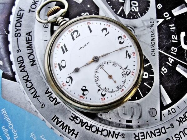 Nice Doxa pocket watch with porcelain dial from the 1920s. - Image 6