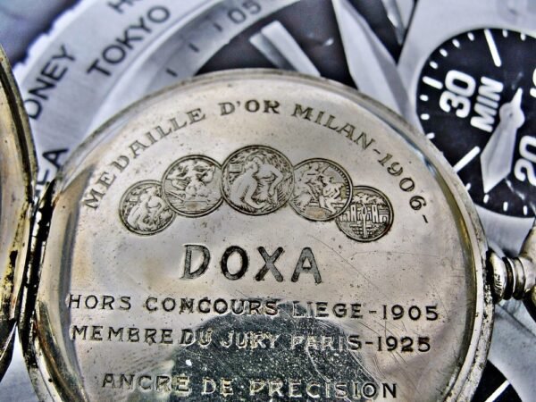 Nice Doxa pocket watch with porcelain dial from the 1920s. - Image 8
