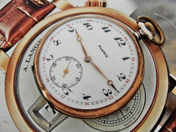 Rare silver Phenix pocket watch with porcelain dial from the 1920s - Image 3