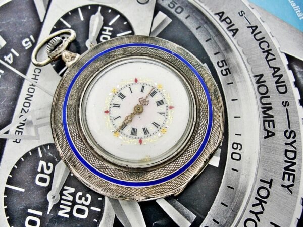 A nice silver pocket watch with a flower motif from the early 1900s. - Image 15