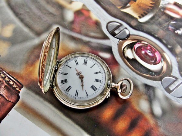 Silver nun watch with double lid porcelain dial. - Image 13