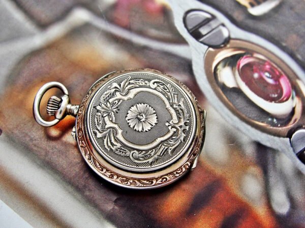 Silver nun watch with double lid porcelain dial. - Image 3