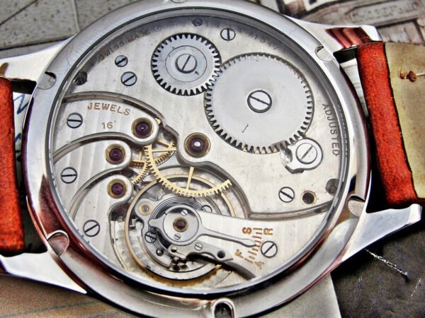 Steel case with glass back Tavannes installation from the 1940s. - Image 14