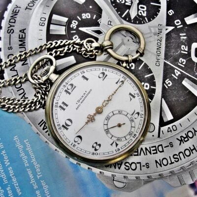 Beautiful Doxa pocket watch from the 1920s with a nice chain.