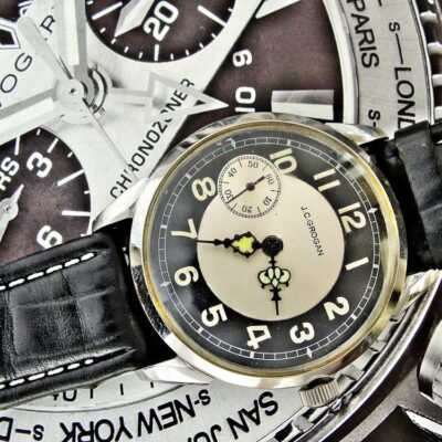 Nice bicolor dial steel case J.C. Grogan Pittsburgh installation