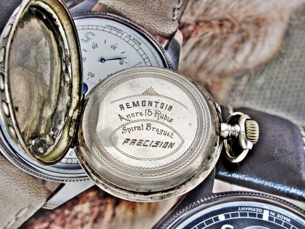 Rare large Swiss railway silver pocket watch from the late 1800s - Image 12