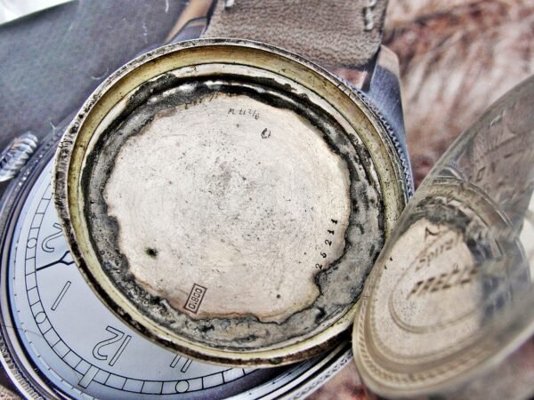 Rare large Swiss railway silver pocket watch from the late 1800s - Image 14