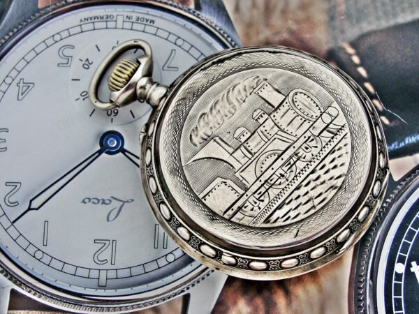 Rare large Swiss railway silver pocket watch from the late 1800s - Image 16