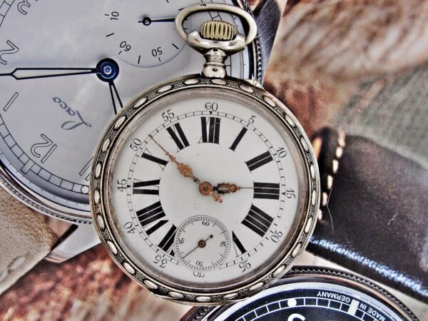 Rare large Swiss railway silver pocket watch from the late 1800s - Image 19