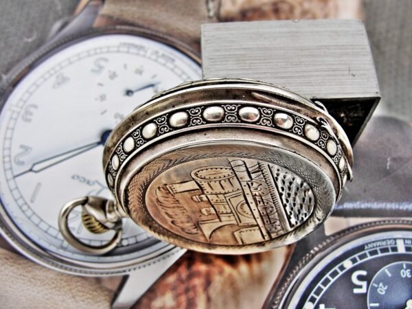 Rare large Swiss railway silver pocket watch from the late 1800s - Image 8