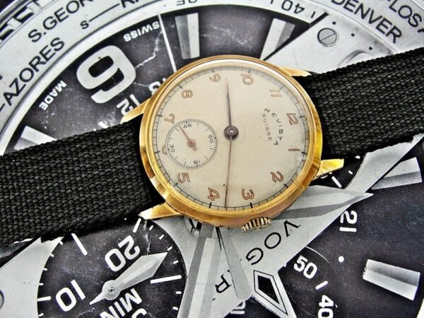 Beautiful Revista Swisse watch from the 1950s with AS 1130 Wehrmachtswerk moveme - Image 8