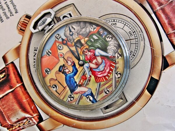 Beautiful hand-painted Doxa Locle erotic pocket watch from the 1940s. - Image 18